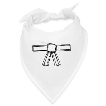 Judogürtel handgezeichnet - Bandana - Weiß - Vorne