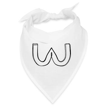 Griechischer Buchstabe Omega handgezeichnet - Bandana - Weiß - Vorne