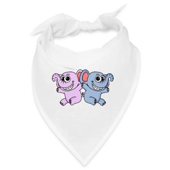 Mädchen Junge Zwillinge - Bandana - Weiß - Vorne