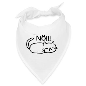 Nö Lustige Faule Katze - Bandana - Weiß - Vorne