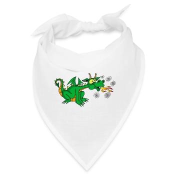 Grüner Drache - Bandana - Weiß - Vorne