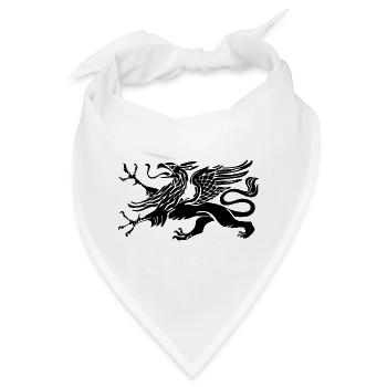Vogel Greif von Rostock in schwarz - Bandana - Weiß - Vorne