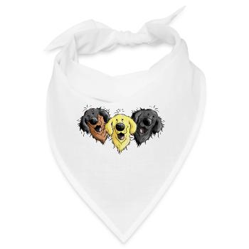 Hovawart Trio - Bandana - Weiß - Vorne