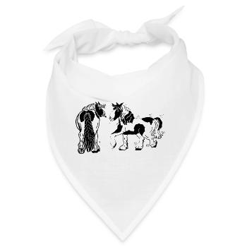 Originelle Tinker Pferde Irish Cobs - Bandana - Weiß - Vorne