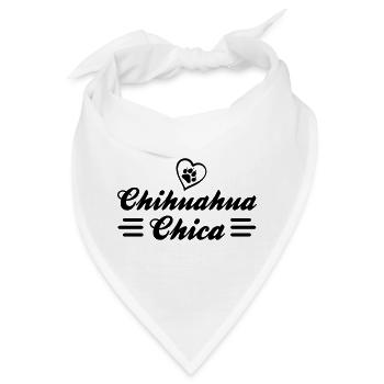 Chihuahua Chica mit Herz und Pfote - Bandana - Weiß - Vorne
