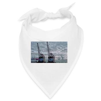 Hamburg Hafen Hafenromantik mit alte rostige Kräne - Bandana - Weiß - Vorne