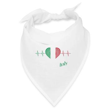 Italien Heart Herzschlag Italy - Bandana - Weiß - Vorne