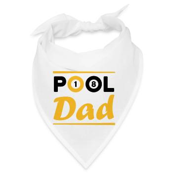 Pool dad (Billardkugeln 1 und 8, Billardqueues) - Bandana - Weiß - Vorne