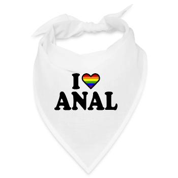 I love anal - Bandana - Weiß - Vorne