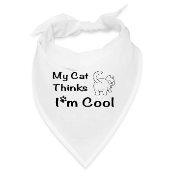 My Cat Thinks I'm Cool - Bandana - Weiß - Vorne