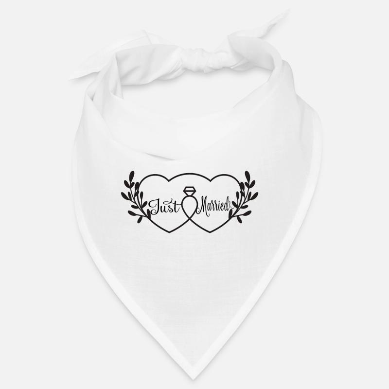 Cœurs entrelacés et bague -  Just Married Bandana