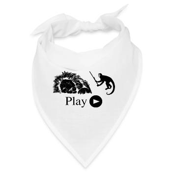 Lustiger Affe und Löwe - Bandana - Weiß - Vorne