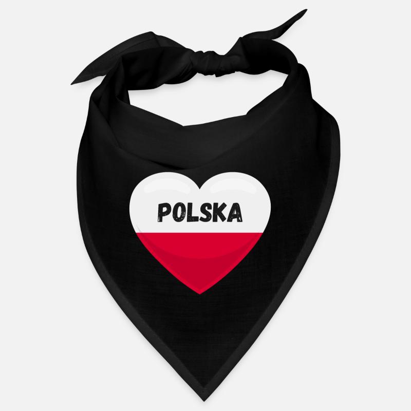 Pologne Drapeau en forme de cœur Bandana