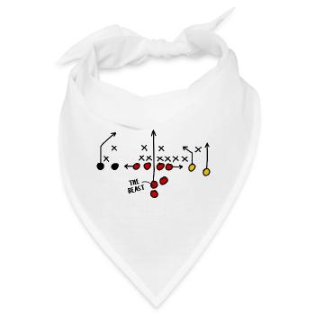 American Football Spielzug Deutschland Runningback - Bandana - Weiß - Vorne