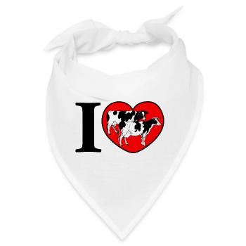 Schwarze und weiße Kühe im Herzen - Bandana - Weiß - Vorne