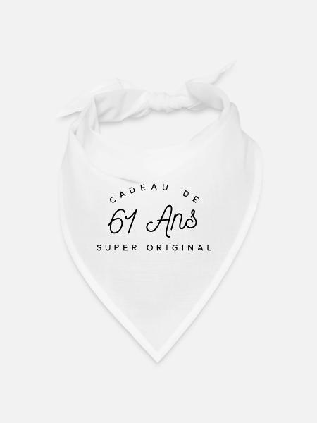 Cadeau 61 ans  - Bandana - blanc - Devant