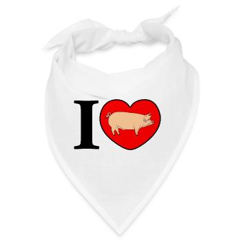 Ich liebe Schweine - Bandana - Weiß - Vorne