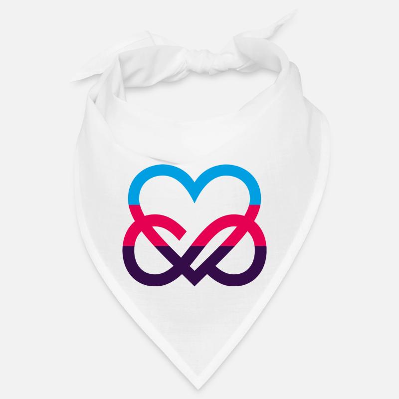 Polyamour Fierté Flag Coeur Infinity Heart Bandana