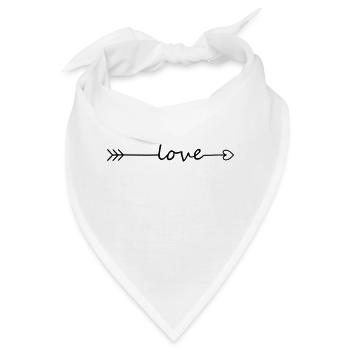 Herz Pfeil Love - Bandana - Weiß - Vorne