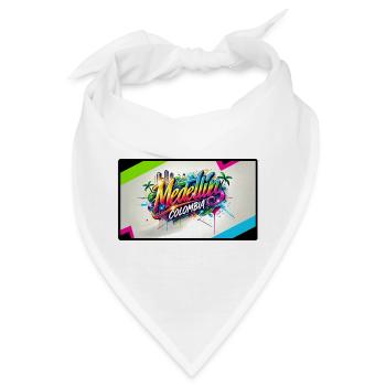 Medellin Kolumbien Graffiti Design - Bandana - Weiß - Vorne