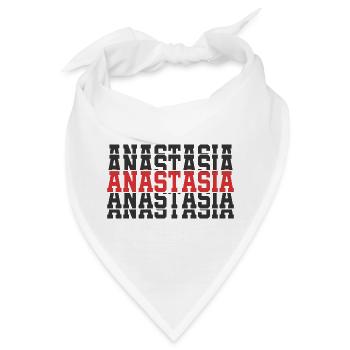 Anastasia T-Shirt Geschenk gestapelter Text - Bandana - Weiß - Vorne