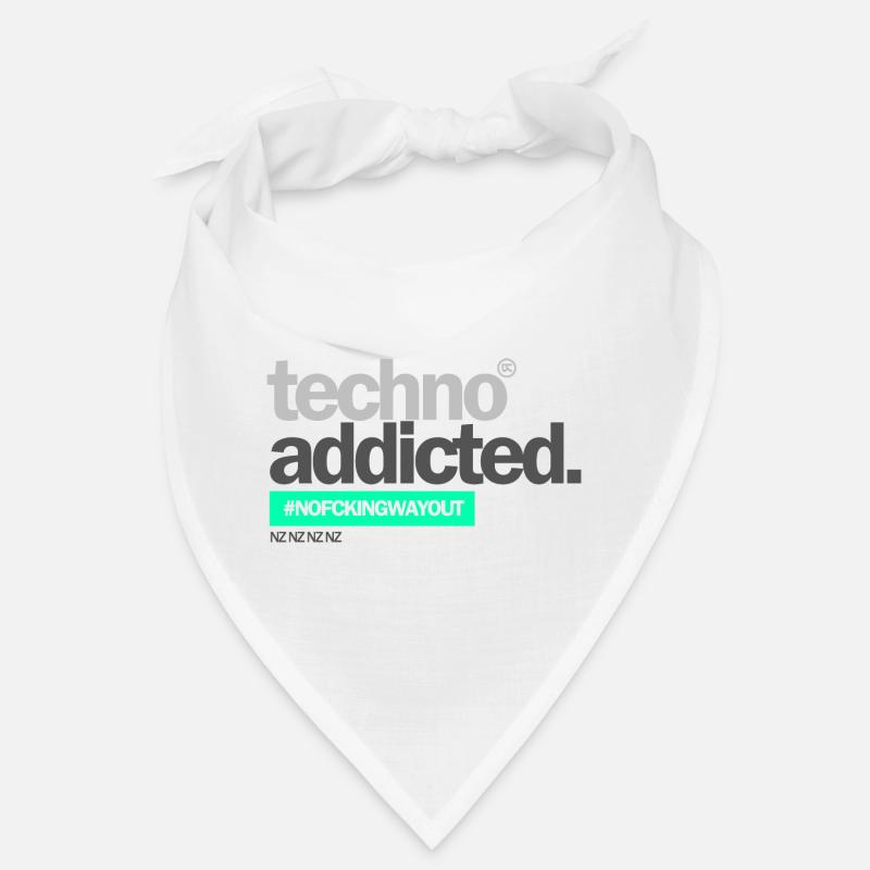 techno addicted. - Bandana - Weiß