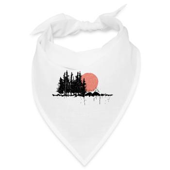 Nachtwald Silhouette Design - Bandana - Weiß - Vorne