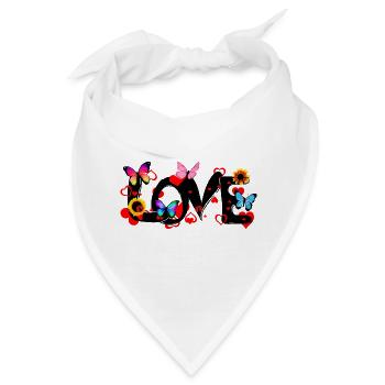 LOVE – Colorful Romantic Statement Design - Bandana - Weiß - Vorne