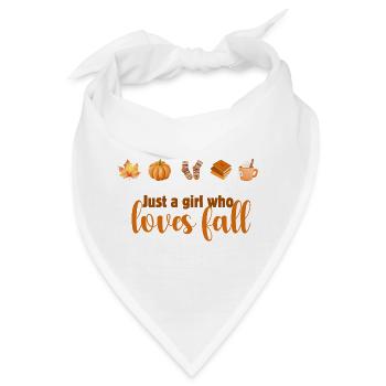 Herbstliebendes Mädchen Design, Fall Vibes - Bandana - Weiß - Vorne