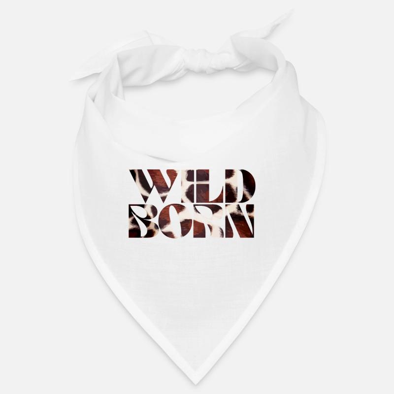 Wild Born Cow Texture Print Typography Bandana