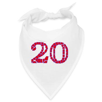 20. 20. JAHRESTAG. 20-JÄHRIGES JUBILÄUM. 20 JAHRE. - Bandana - Weiß - Vorne