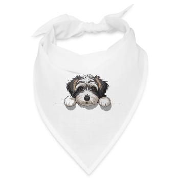Hundeauge am Rand - Bandana - Weiß - Vorne