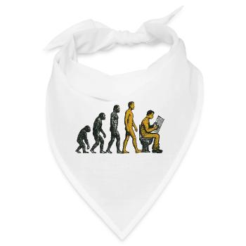 Evolution zum Klo-Mann Grunge Lustig - Bandana - Weiß - Vorne