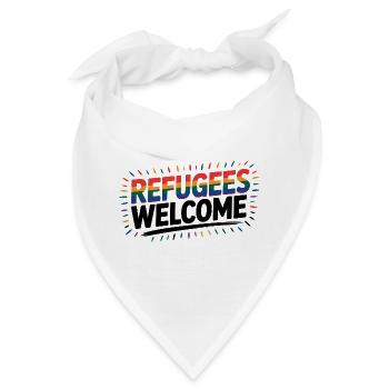 Refugees Welcome - Cool Pride Logo - Bandana - Weiß - Vorne