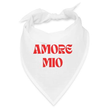 Amore Mio – Bold Red Typography Design - Bandana - Weiß - Vorne