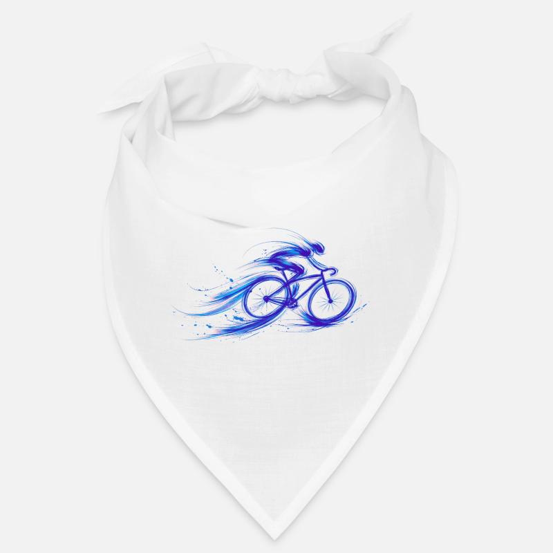Cycliste Vélo Rapide Bleu - Bandana - blanc