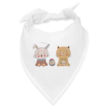 niedliche Katzen  Osterfest - Bandana - Weiß - Vorne