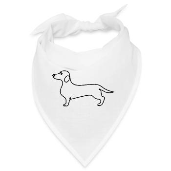 Minimalismus Dackel moderne Illustration - Bandana - Weiß - Vorne