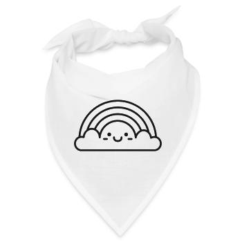Regenbogen - Bandana - Weiß - Vorne
