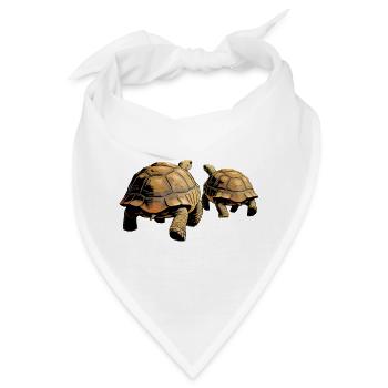 Duo Schildkröten im Abendlicht - Bandana - Weiß - Vorne