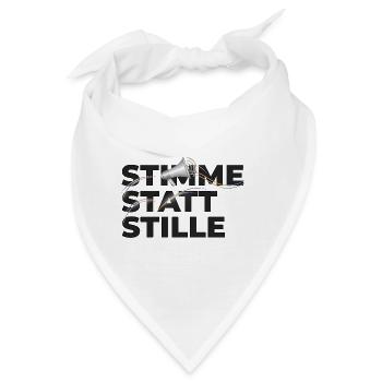 Stimme statt Stille Spruch Aktivismus Megafon - Bandana - Weiß - Vorne