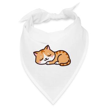 Schlafende Katze - Bandana - Weiß - Vorne