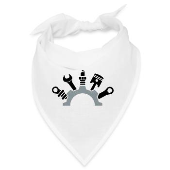 KFZ Mechaniker Werkzeug Logo - Bandana - Weiß - Vorne