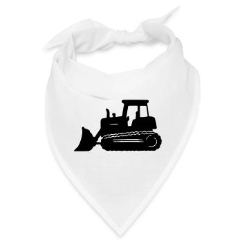 Bagger Silhouette - Bandana - Weiß - Vorne