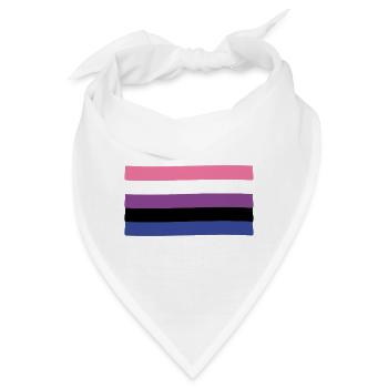 Genderfluid Pride Flagge - Bandana - Weiß - Vorne