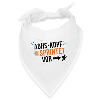 ADHS-Kopf sprintet vor - Bandana - Weiß - Vorne