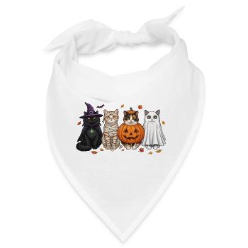 Halloween Kitty Quartett - Bandana - Weiß - Vorne