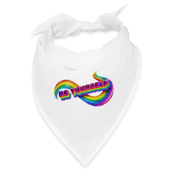 Sei du selbst, Regenbogenband - Bandana - Weiß - Vorne