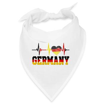 Deutschland Herzschlag - Bandana - Weiß - Vorne