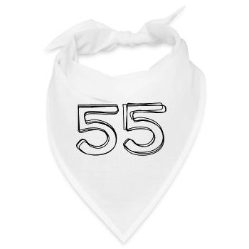 Zahl 55 handgezeichnet - Bandana - Weiß - Vorne